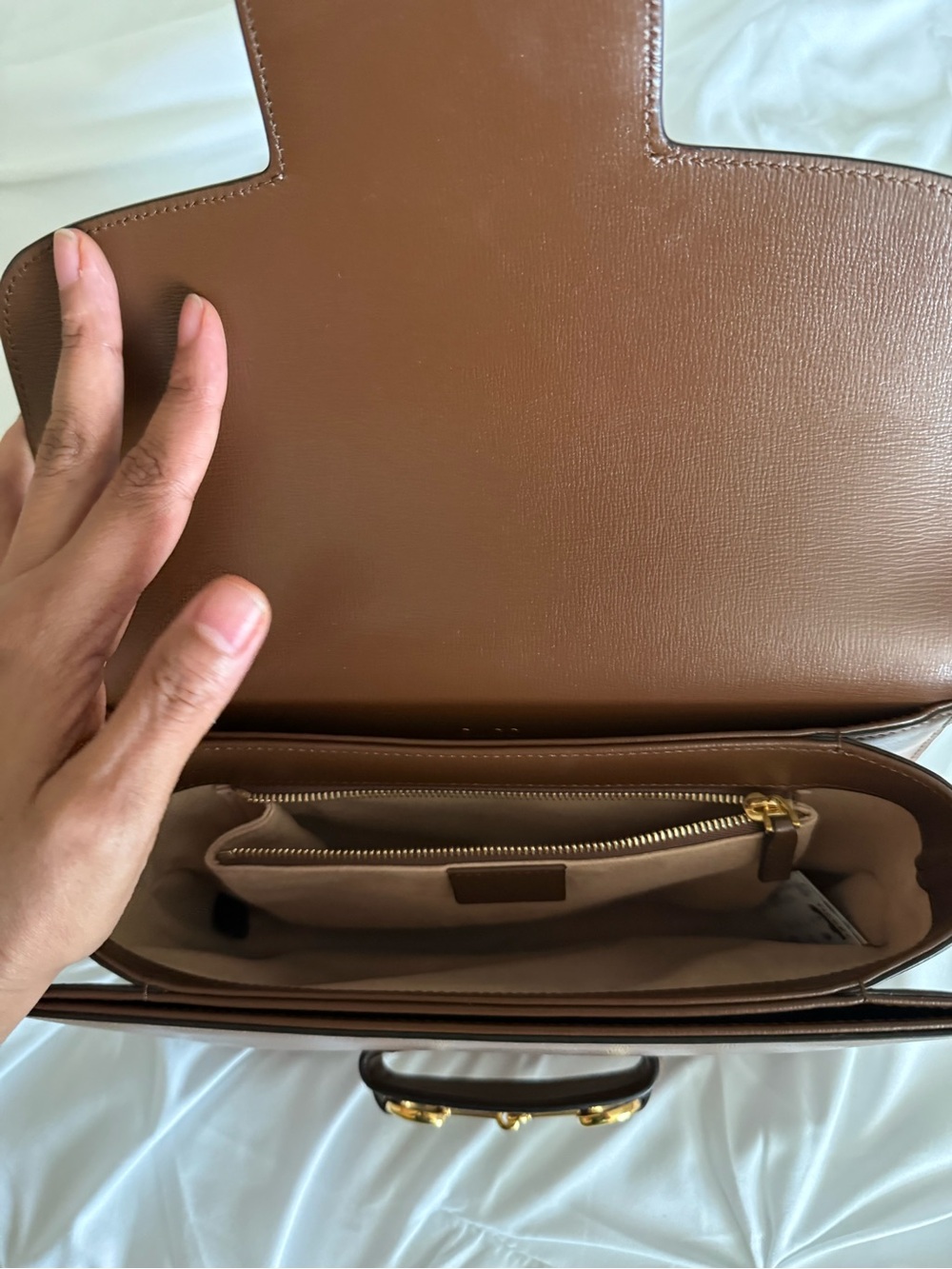 Horsebit 1955 Shoulder Bag Brown Sugar - Picture 6 of 10